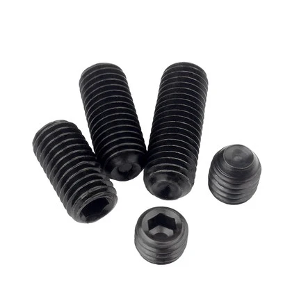 2pcs M12 M16 Allen concave end grups screw hex socket fine teeth tight set grup bolt alloy steel black color DIN916 30mm-40mm L |
