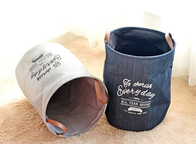 High quality Basket Stand Laundry Basket Toy Storage Box Large Bag Cotton Washing Dirty Clothes Big Basket Organizer Bin Handle (9)