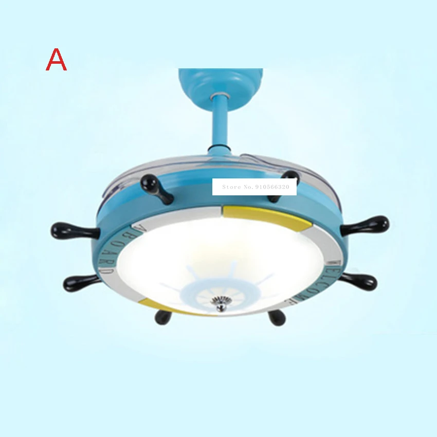 New 24W 220v 42SW-0004 Rudder Cartoon Child Ceiling Fan Bedroom Variable Light Frequency + Remote Control | Инструменты