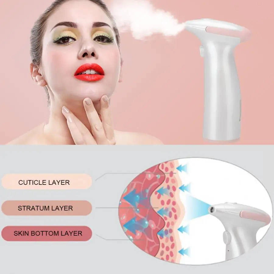 Rechargeable Facial Nano Mist Sprayer Oxygen Injection Nebulizer Beauty Device Handheld Household Ultrasonic Skin Care Machine