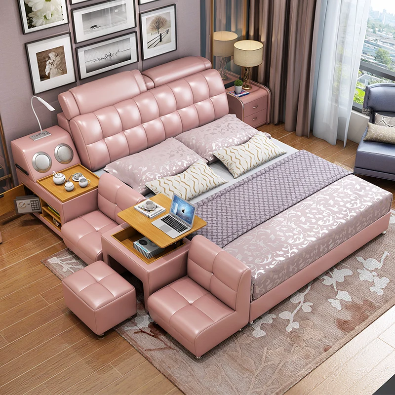 Foshan мебель для спальни детские кроватки диван стул розовая коровья кожа двойная