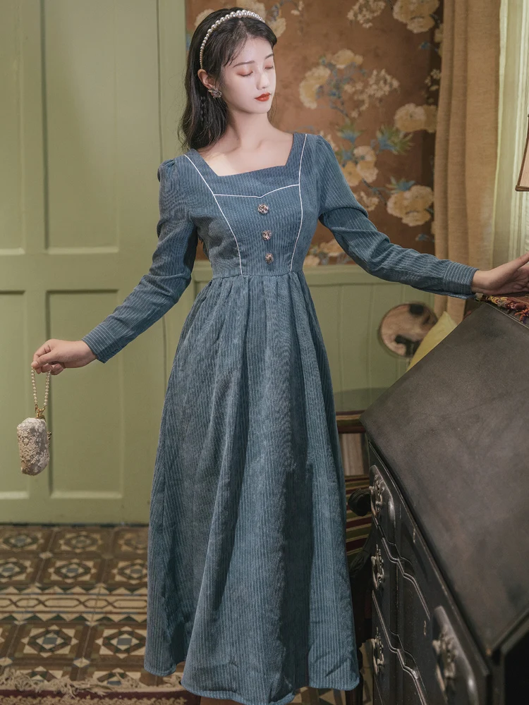 Early autumn the new literary fairy skirt restoring ancient ways is super fairy corduroy dresses female intelligence fume is a b