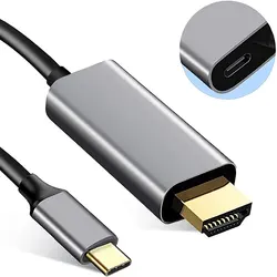 Câble de Conversion USB type c vers HDMI, adaptateur vidéo, deux en un, compatible avec la sortie vidéo USB C 