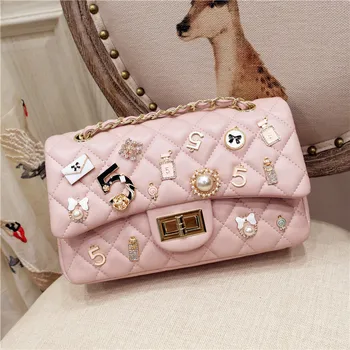 

2020 Summer New Female Wild Personality Set Rhinestone Rhombic Shoulder Messenger Bag Luxury Fashion Women Purse and Handbags