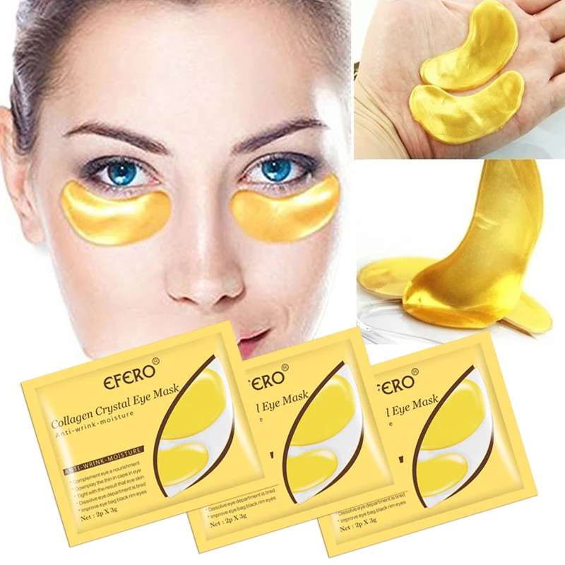 Eye Patch Crystal Collagen Gold Eye Mask Anti-Aging Dark Circles Acne Beauty Patches For Eye Skin Care Korean Cosmetics Dropship