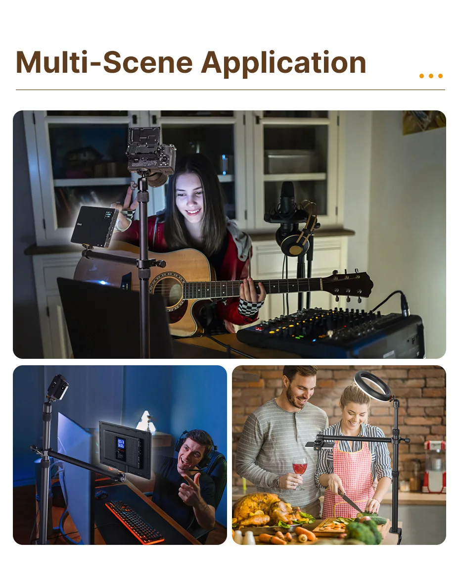 VIJIM LS02 Desk Mount Stand C-clamp Mount Light Stand Aluminum Light Bracket with 360° Rotatable Ballhead for DSLR Camera