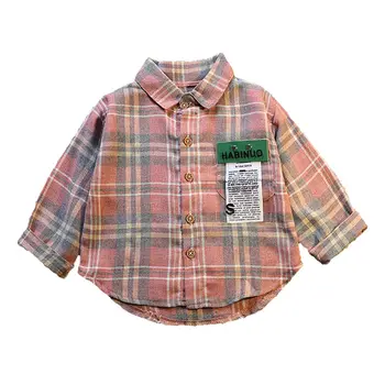 

New 2019 Boy's Girl's Shirts Casual Camisa Masculina Girls Blouses Children Kids Cotton Clothes Baby Boy Plaid Long Sleeve Shirt