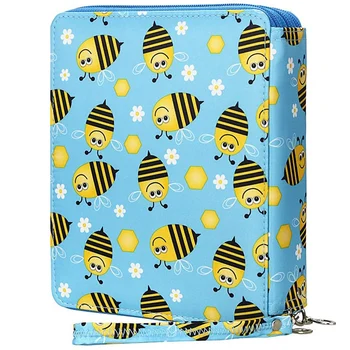 

120 Slots Colored Pencil Case Oxford Fabric Pen Case with Compartments Pencil Holder for Watercolor Pencils(Honey Bee)