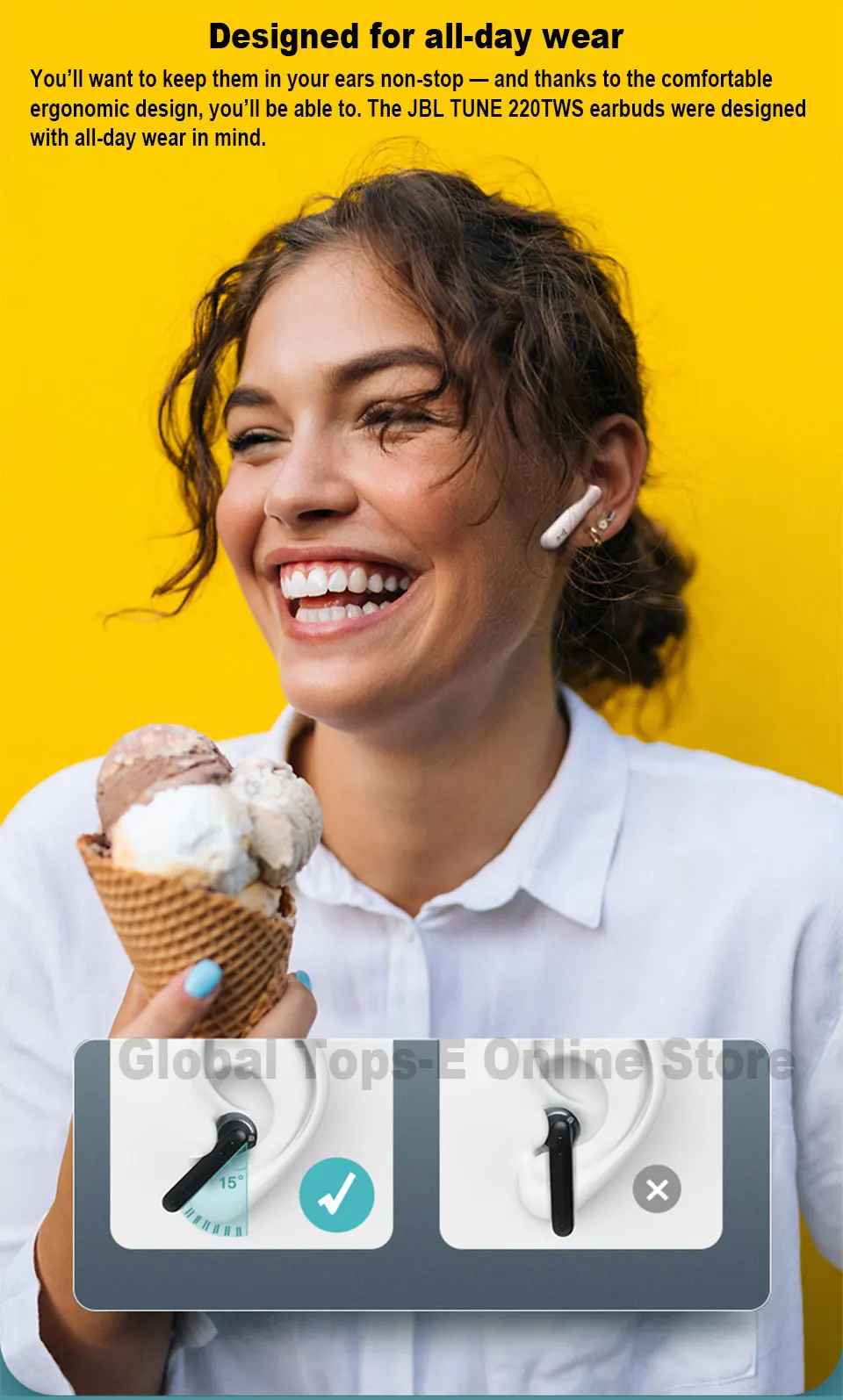 ouvido estéreo sem fio bluetooth baixo som