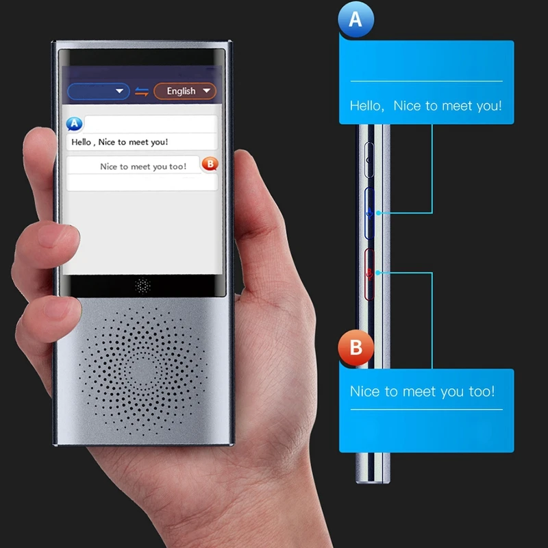W1 2.8 Inch Press Screen Smart Translator 77 Multi-Language Travel & Business Translation Machine 4G Network 1G 8G