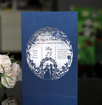 

50pcs Fancy Hollow lace card Wedding ceremony and Invitation Card Greeting Card Customize Business With RSVP Card Party Supplies