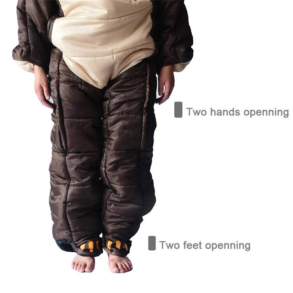 0-5 градусов Цельсия Кемпинг зимний теплый спальный мешок уличная утолщенная Одиночная альпинистская спальный мешок внутренний гуманоидный спальный мешок