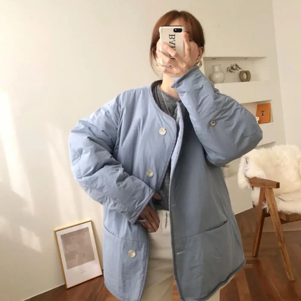 

HziriP OL Women Coats Winter Warm Thick Double-wear Faux Lamb Fur Liner Coat Parkas Female Solid Jacket Outwear Tops 2019 New