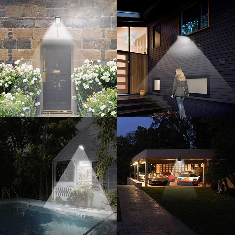 48 Led Remote Solar Lights Adjustable Angle Security Night Light Wireless Motion Sensor Remote Control and 3 Lighting Modes with