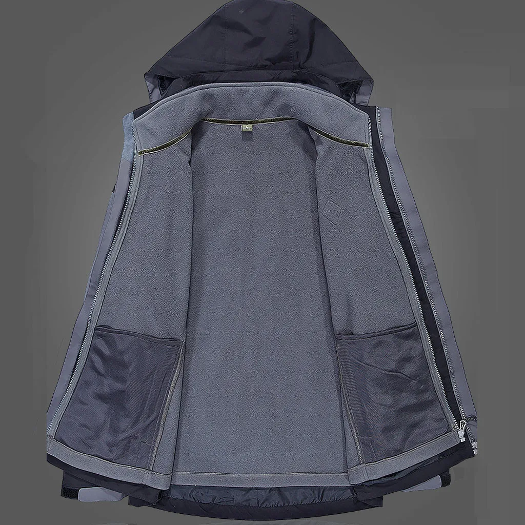 Winter Warm Three-in-one Windbreaker Waterproof Jacket Detachable Velvet Fleece Jacket Hiking Camping Outdoor Sport Coat Jacket