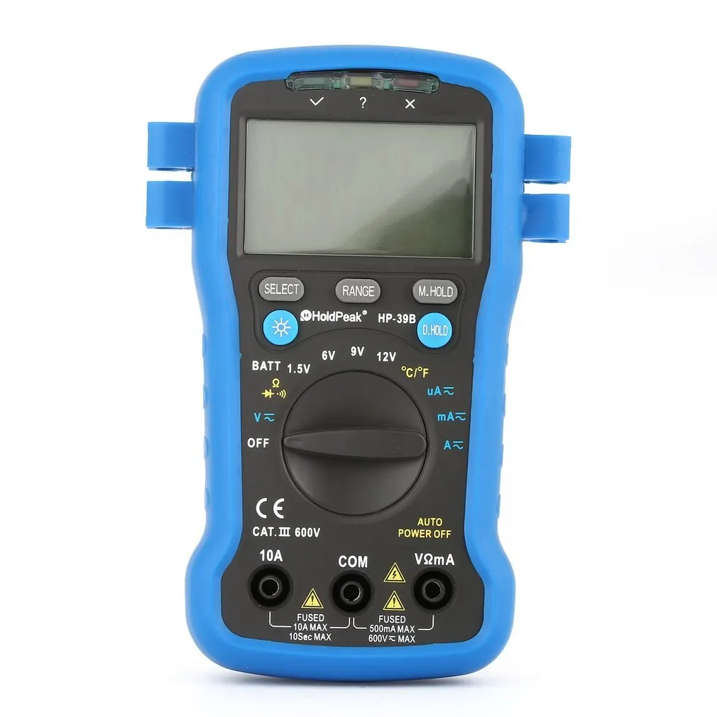 HoldPeak HP-39B Ручной цифровой мультиметр AC Амперметр постоянного тока вольтметр тестер цифровой мультитестер синий