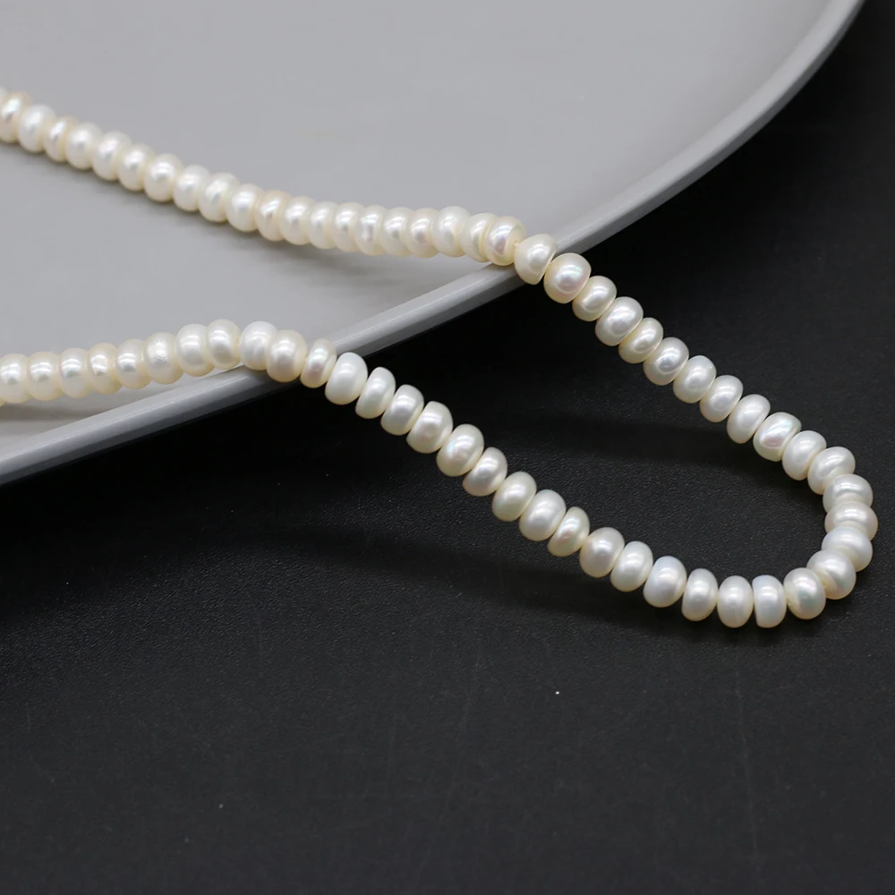 Natural Freshwater White Pearl Loose Spacing Beads DIY for Jewelry Making Bracelet Necklace Accessories Gift Size 5-6mm 36cm