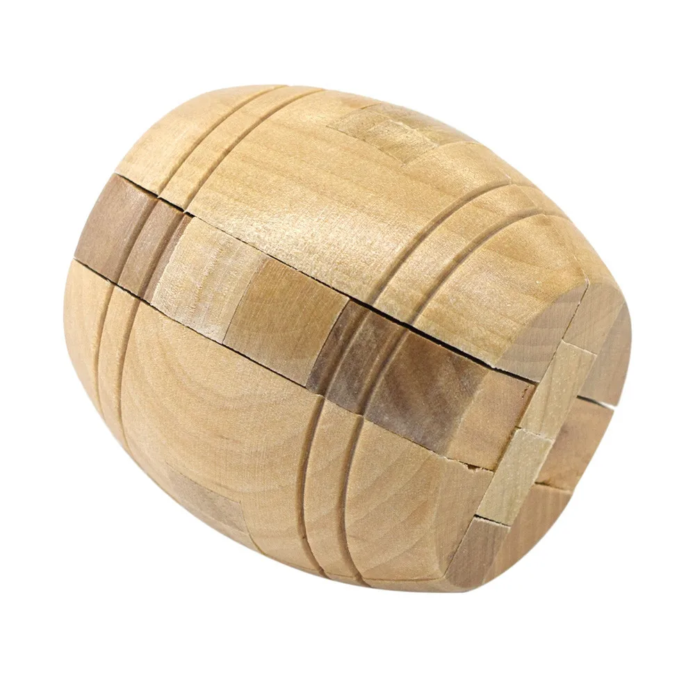 Wooden Intelligence Toy Chinese Brain Teaser Game 3D IQ Puzzle for Kids Adults woodiness Ball wooden toys - Цвет: B