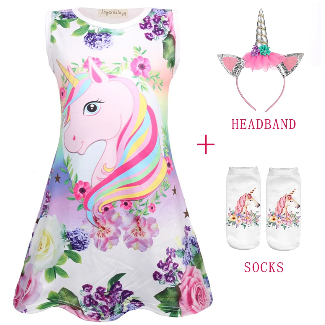 Летнее платье с рисунком бабочки и единорога для маленьких девочек; Детские платья; платье для девочек; детская одежда без рукавов; вечерние платья принцессы на день рождения