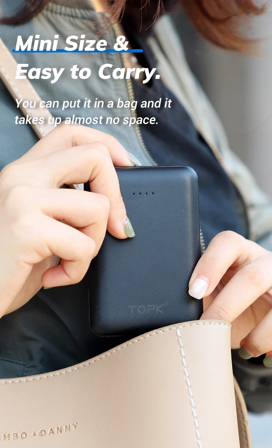 TOPK 10000 мАч Мини банк питания для iPhone Xiaomi huawei Dual USB портативный мобильный телефон внешний аккумулятор