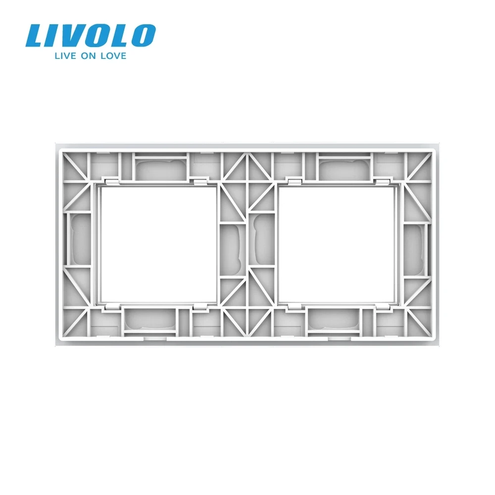 Livolo luxo cinza pérola cristal vidro, 150mm * 80mm, padrão da ue, painel de vidro duplo para interruptor de parede & soquete, VL-C7-SR/SR-11