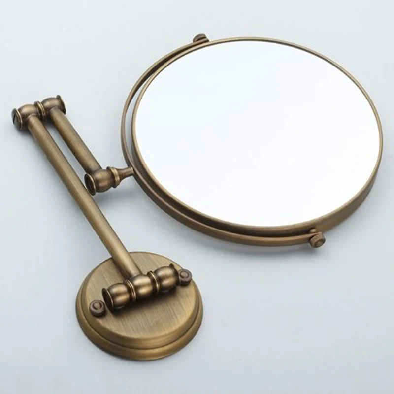 Billige OWOFAN Bad Spiegel Rotierenden Antike Kupfer Versenkbare 2 Seite Badezimmer Wand Spiegel 3 Vergrößerungs Bad Make Up Runde Spiegel 1506F