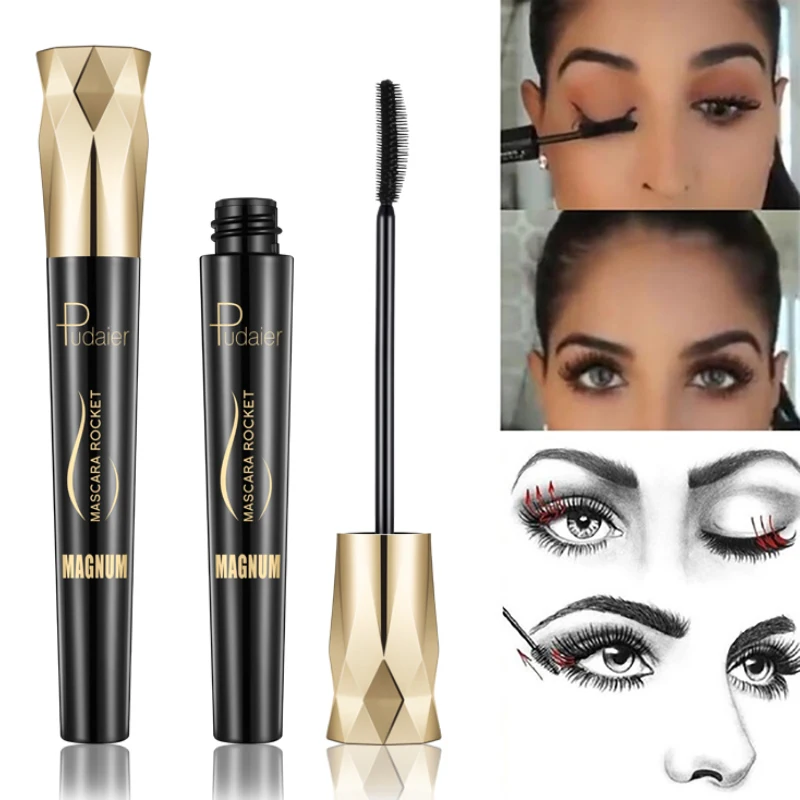 

Pudaier 4d Silk Fiber Eyelash Mascara Waterproof Curling Eyelashes Thick Lengthening Lash Extension Mascara Eyes Makeup Rimel