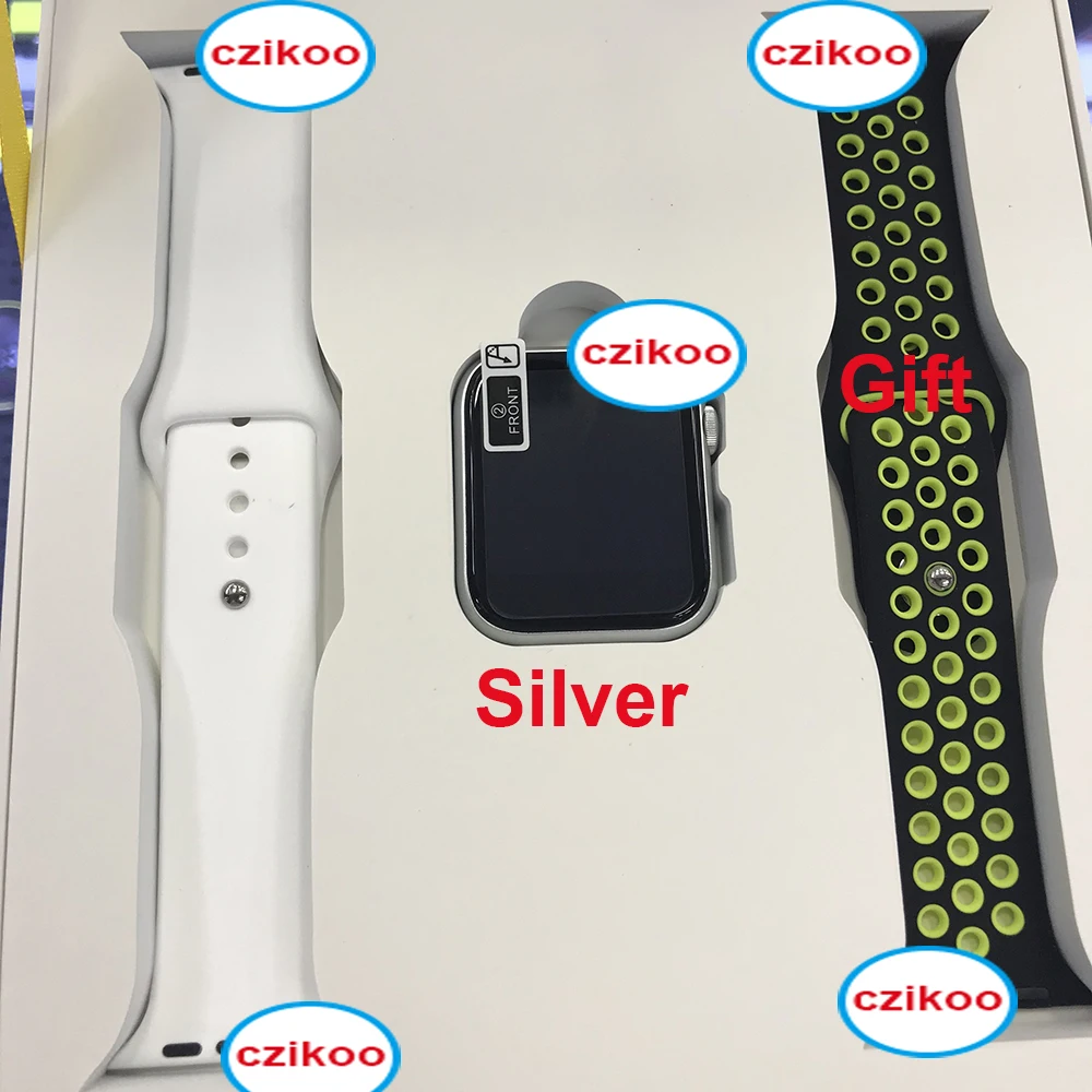 Серебристый 44 мм Bluetooth Смарт часы клон SmartWatch чехол для Apple iOS iPhone Android samsung смартфон relogio inteligente - Цвет: Серебристый