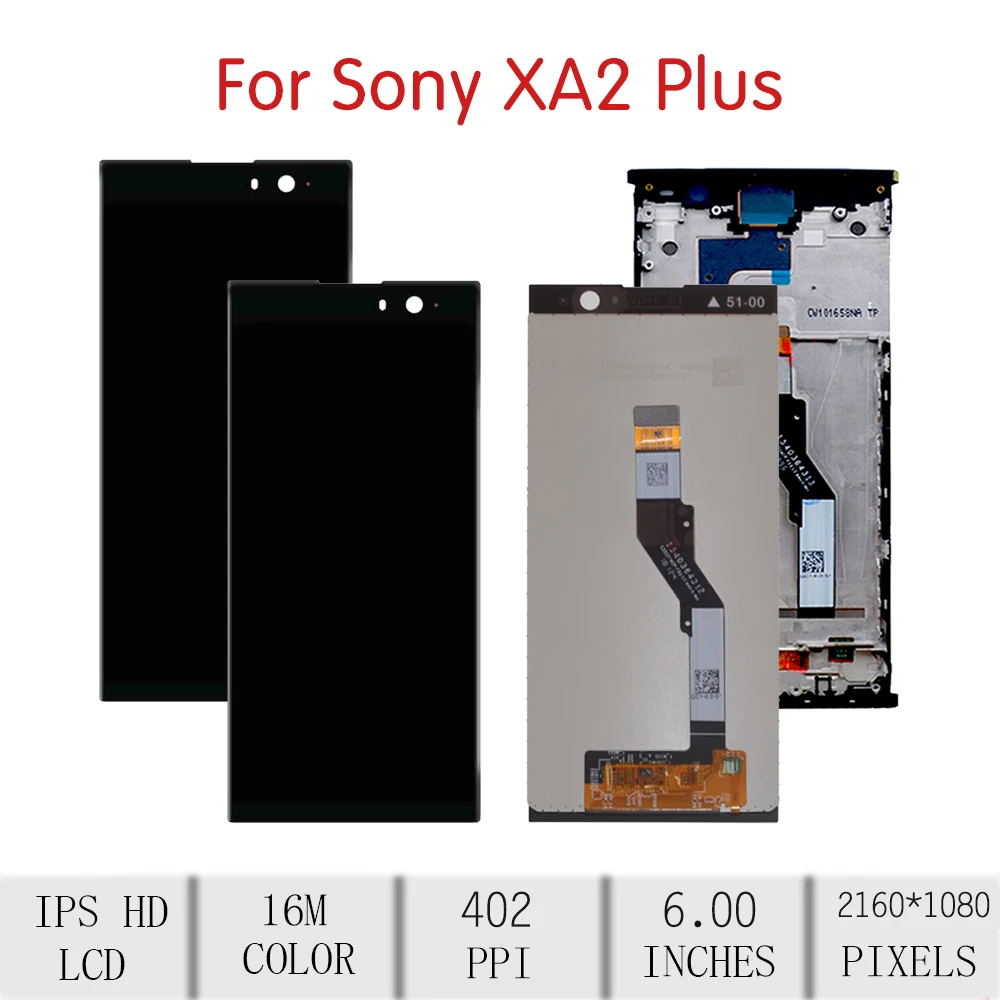 6," для sony Xperia XA2 Plus lcd кодирующий преобразователь сенсорного экрана в сборе для sony XA2 Plus дисплей с заменой рамки XA2
