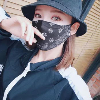 

Fashion Cotton Dust Black Mask Mouth Hip Hop Street Cartoon Face Dustproof Windproof Reusable Mouth Face Mask Mask Unisex women