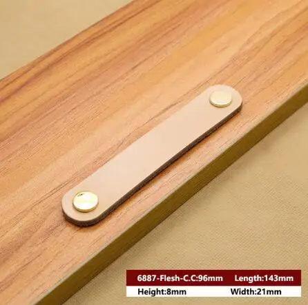 1PCS Leather Handle Bag Handle Drawer Door Knob Brown Black Furniture Handle Hardware Decoration Zinc Alloy Cabinet Dresser MBS0010-11