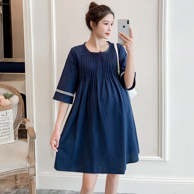 Cute Maternity Dress Cotton Loose Casual Dress Women Maternity