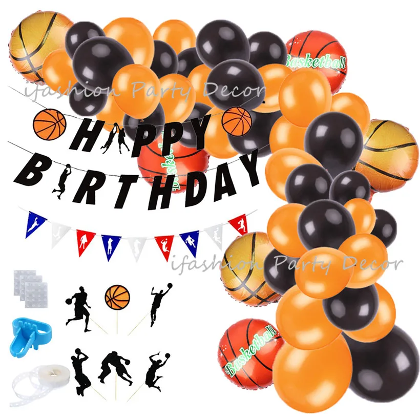 Вечерние баскетбольные принадлежности, вечерние шары, арка, гирлянда, баскетбол, день рождения, украшения для баннеров для взрослых мальчиков, Спортивная Тема, день рождения