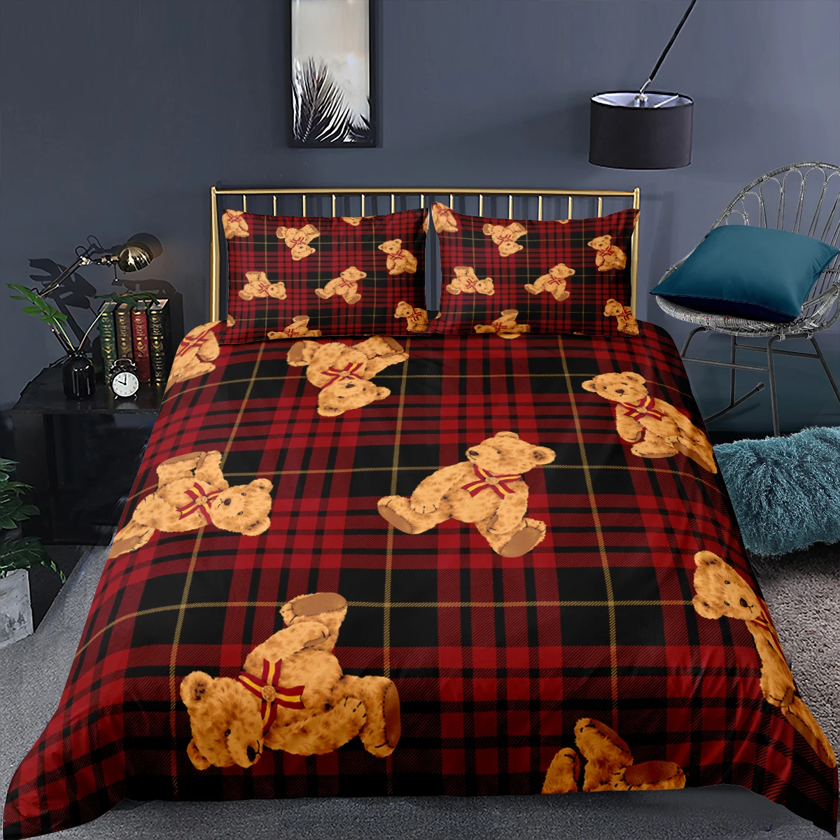 3d Teddy Bear Print Duvet Cover Sets 