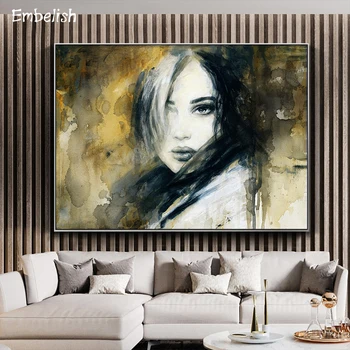 

1 Pieces Modern Home Decor Wall Art Pictures For Living Room Secy Girl With Long Hair HD Canvas Oil Paintings Bedroom Posters