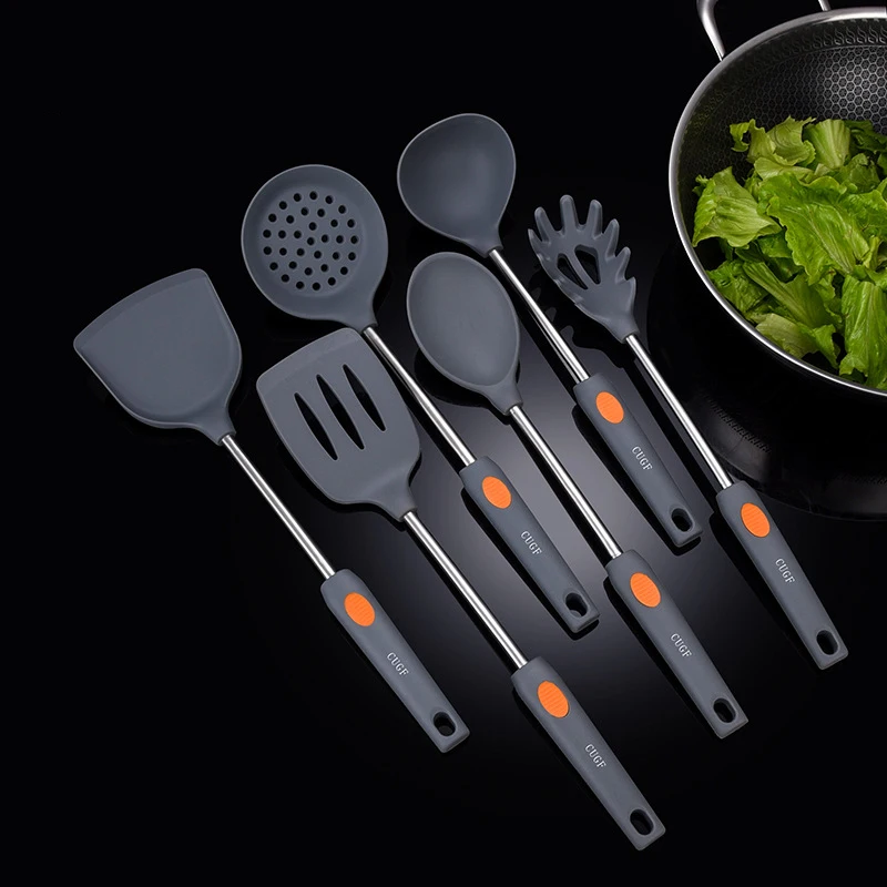 Cookware 6pcs Kitchen Utensils Set, Silicone Spatula Set Heat Resistant  Spatula Stainless Steel Core Nonstick Cooking Baking Tools Kitchen Tools