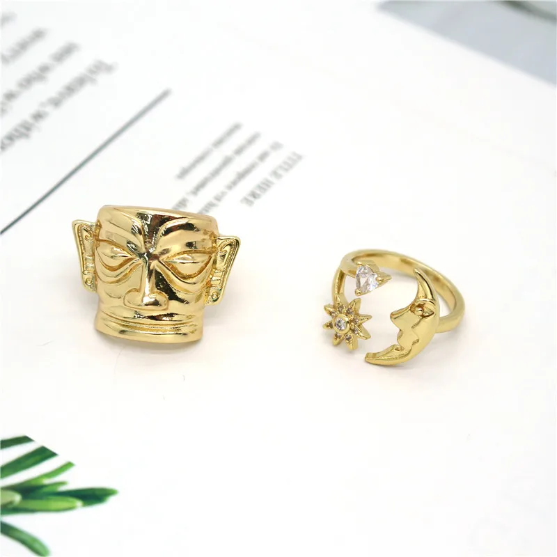 Кольцо в стиле панк-рок с фианитом для мужчин и женщин винтажное ювелирное