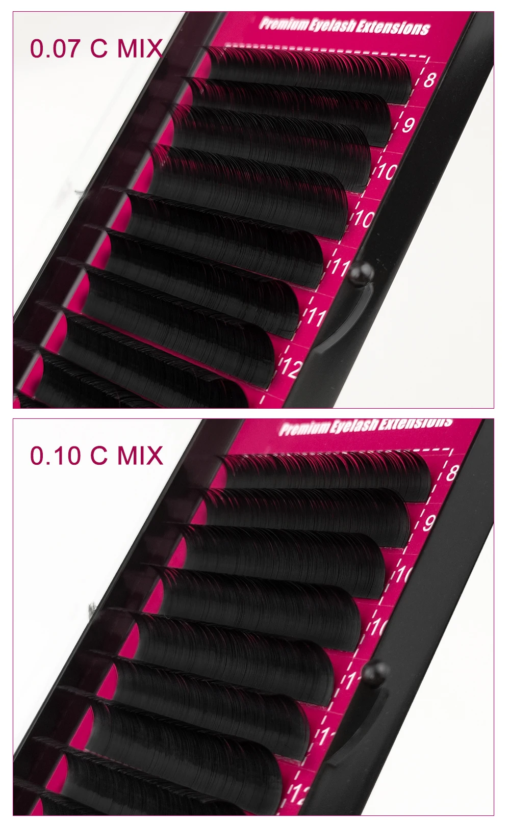 Abonnie  JBCD Curl Individual Lashes Black Mink  False Eyelashes  Premium Volume Lashes Fake Cilios 12rows All Size 8-17mm