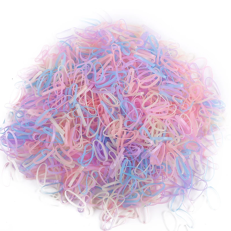 500Pcs/Pack Colorful Small Disposable Hair Bands Scrunchie Girls Elastic Rubber Band Ponytail Holder Hair Accessories Hair Ties