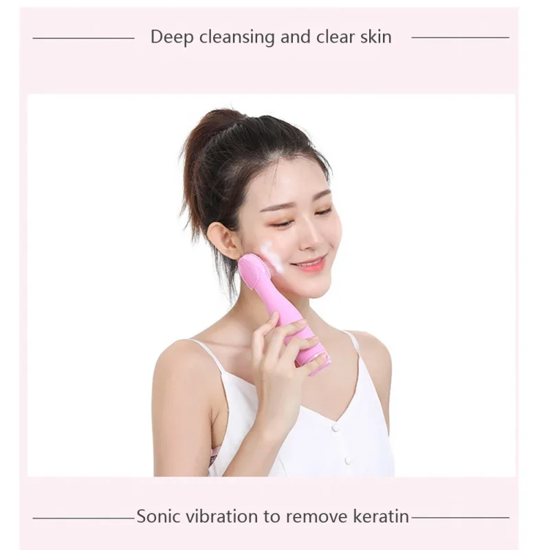 3 In1 Facial Cleansing Brush Cleaning Pores Oil-control Exfoliating Massage Silicone Electric Cleansing Instrument Wash