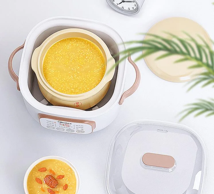 Midea home electric cooker home water stew stew porridge pot soup pot white ceramic inner liner mini 0.8L 110-220-240V