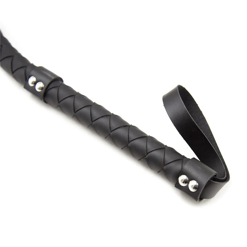 Black Bdsm PU Leather Whip Sex Toys for Women Couples