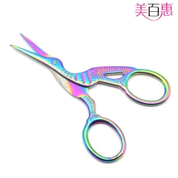 

Crane Small Nail-scissor Tea Bags Shear Adhesive Paper Gold Silver Thread Ornament Scissors Crane Sharp Durable Retro