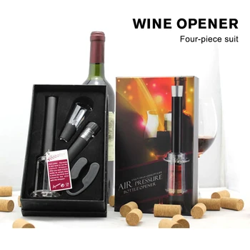 

Electric Wine Opener Portable Household Foil Cutter Vacuum Stopper Pourer Kitchen Accessories Gadgets Four-piece Suit Gift Box