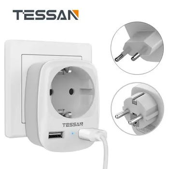 

Travel Adapter Socket Extender With Multi Outlet 2 USB Ports Plug Wall Charger For DE/EU Universal Travel Converter