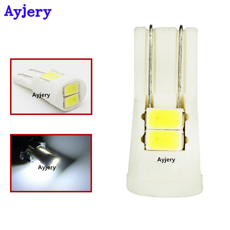 AYJERY Новые 100 шт. T10 194 168 5730 6 SMD 6 светодиодный 5630 Керамика авто светодиодный номерного знака светильник двери автомобиля светодиодный обратный лампочки белый 12V