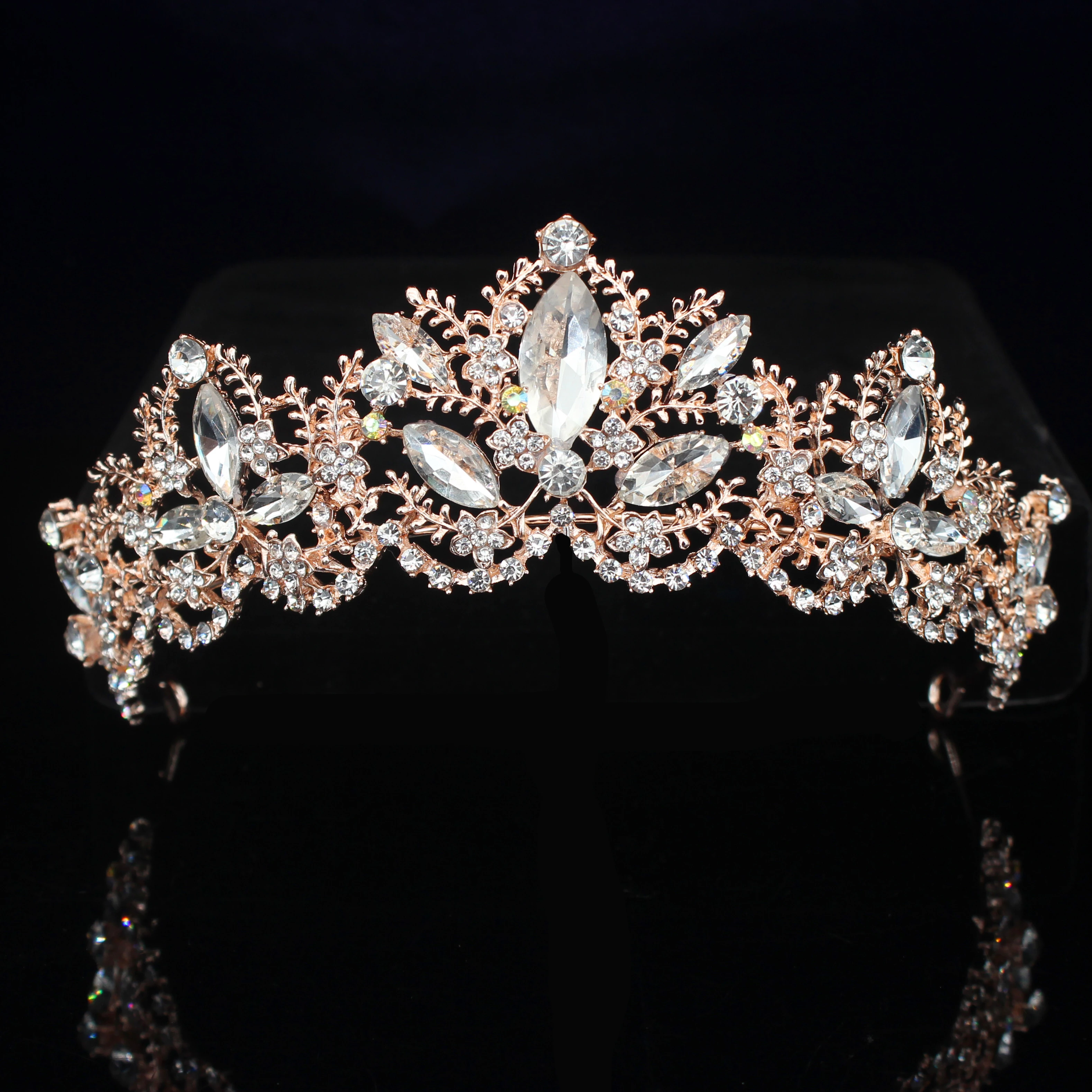 Wire Tiara, Crystal Hair Wreath, Hair Vine Leaf, Wire Wedding Tiara