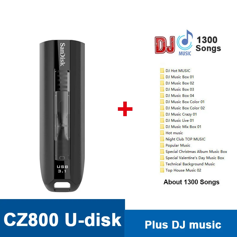 usb флешка Двойной Флеш-накопитель SanDisk CZ800 для экстремальных условий Go USB 3,1 флеш-накопитель 64 ГБ флэш-накопитель 128 ГБ Cle USB флэш-накопитель записи 150 МБ/с. для ТВ/PC/Автомобильный плеер флешки - Цвет: CZ800-Plus-DJ