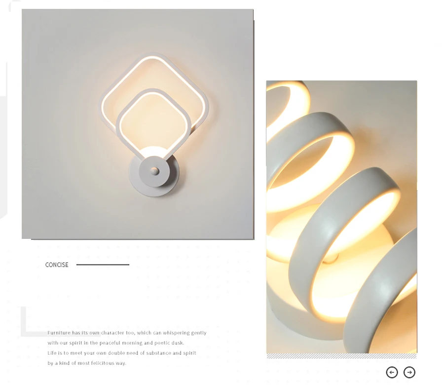 Lâmpadas de Parede Luzes de Parede Sala de Estar Iluminação de Parede Quente e Luz Estilo Nórdico Quarto Lâmpadas Interiores Luz Branca Fria Led 3 Lâmpadas de parede led estilo nórdico quarto