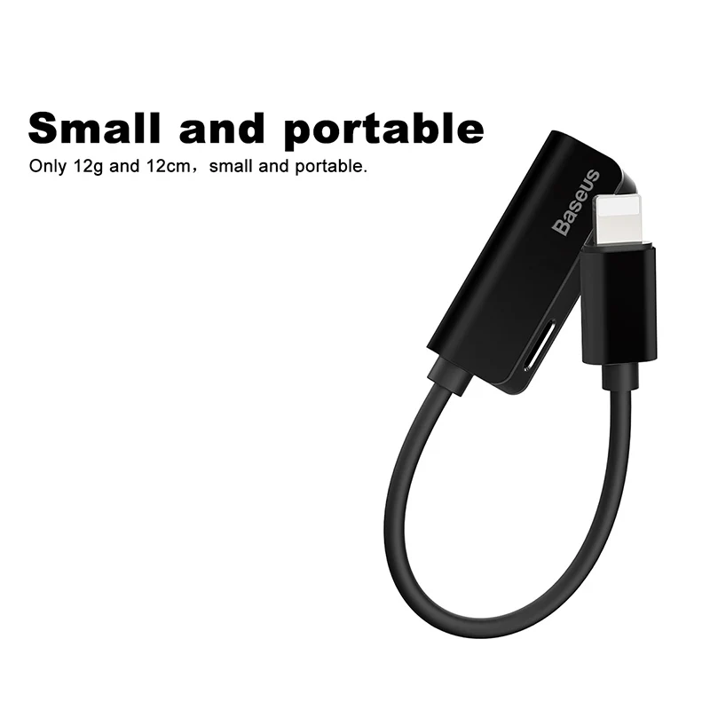 Baseus 2in1 for Lightning Extension Cable for iPhone 8 10 X Charger Splitter Headphone Adapter for iPhone 7 Charging Adapter